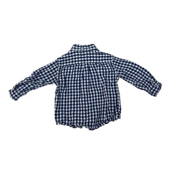 Janie And Jack Baby Boy Navy & White Gingham Button-Down Shirt Size 12-18 M - Picture 2 of 6